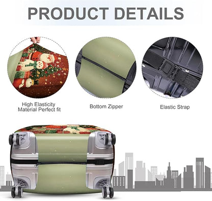 FOREVER QUEEN Snowman Luggage Cover Suitcase Protector Suitcase Cover Anti-Scratch,Stretchable Bag Cover Washable Durable Polyester