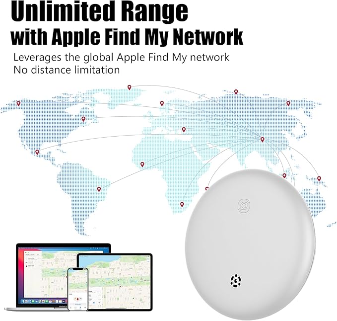 2 Pack Item Finder Works with Apple Find My (iOS Only), Bluetooth Tracker with Keychain & Case, Luggage Locator, Tracking Tags, Anti-Lost Device for Keys, Wallets, Bags, Pets (2 Pack-White)