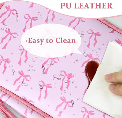 COSHAYSOO Travel Gifts for Women College Teen Girls Trip Favors Pink Birthday Gift Ideas, Electronics Cord Cable Organizer Bag Tech Pouch Case Gadgets Accessories Cruise Airplane Essentials, Bowknot