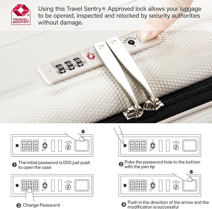 Hanke 16 Inch Underseat Carry On Luggage with Wheels,Small Hard Shell Suitcases for Weekender,Top Opening Lightweight Travel Luggage Suitcase for Womem Men,Ivory White.