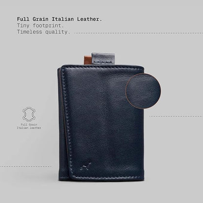 The Frenchie Co. - Speed Wallet Mini - Ultra-Slim RFID Blocking Card Holder - Full-Grain Italian Leather Minimalist Front Pocket Wallet - Quick-Access Pull Tab, Holds up to 4 Cards & Folded Cash