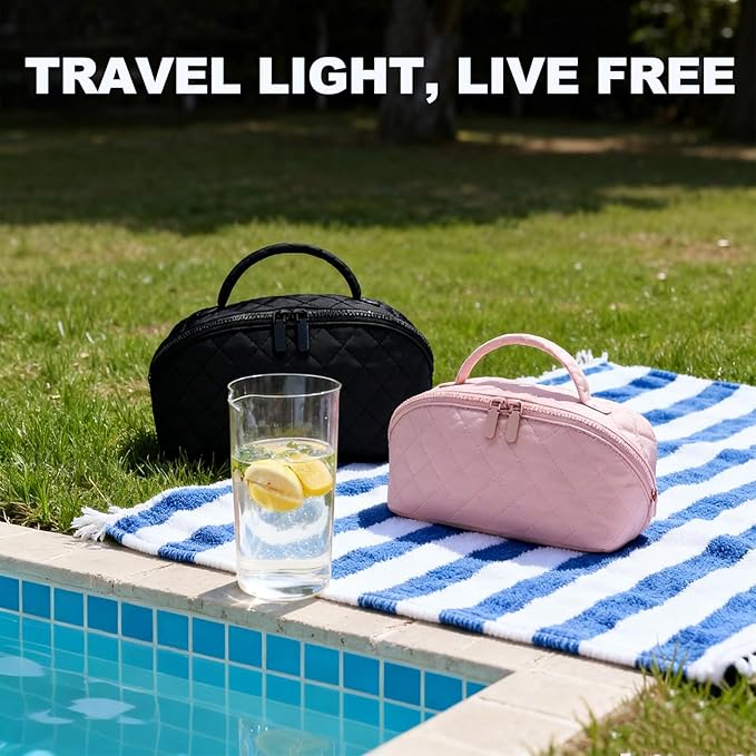 Makeup Bag,Quilted Puffer Cosmetic Bags,Travel Toiletry Bag for Women,Large Capacity Waterproof Make up Bag Set