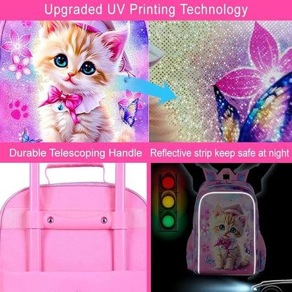 Kids Suitcase with Wheels for Girls and Boys, Rolling Carry on Luggage for Toddler Children