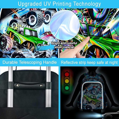 Kids Luggage for Boys and Girls, Cute Dinosaur Unicorn Rolling Wheels Suitcase for Toddler Children