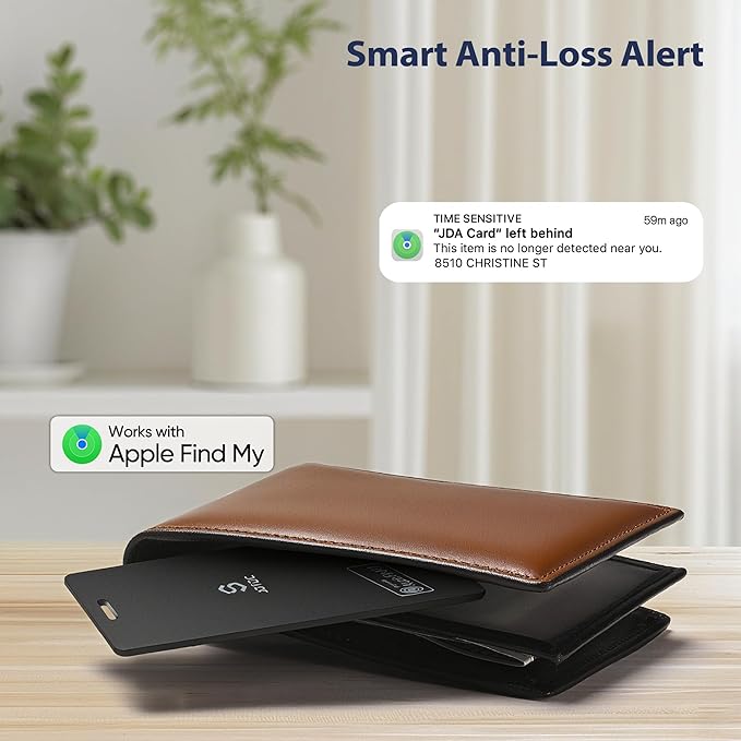 Tracking-Card-for-Wallet [Apple MFi Certified], Tracking Card Works with Apple-Find-My (iOS Only), Bluetooth-Tracker-Smart-Card for Wallet/Luggage/Passport, IP68 Waterproof, 1 Pack