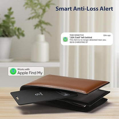 Tracking-Card-for-Wallet [Apple MFi Certified], Tracking Card Works with Apple-Find-My (iOS Only), Bluetooth-Tracker-Smart-Card for Wallet/Luggage/Passport, IP68 Waterproof, 1 Pack