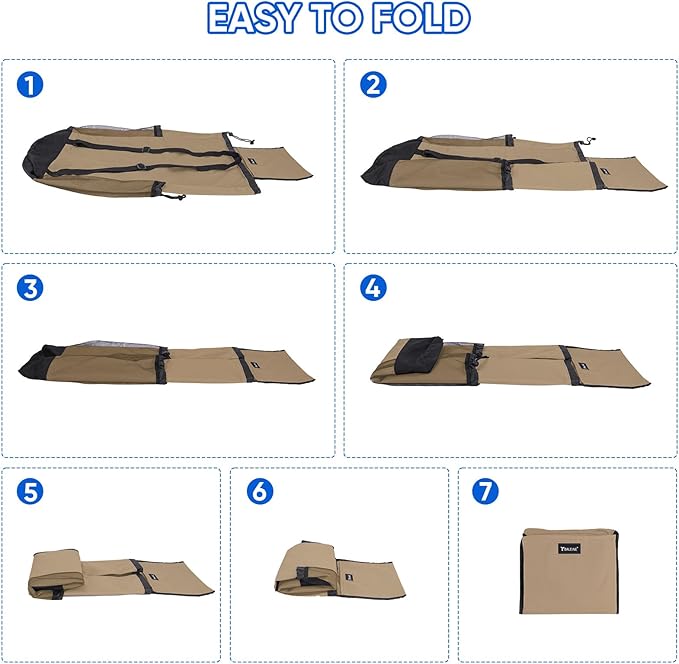 BALEINE 150L Laundry Bag Backpack, 900D Oxford Fabric Large Travel Laundry Bags with Shoulder Straps and 2 Mesh Pockets for College Dorm, Apartment, Laundromat (Khaki, 150L)