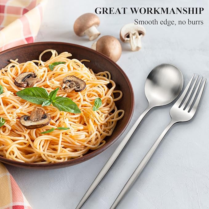 Silverware Set for 12, 60 Piece Flatware Set, Cutlery Tableware set Include Spoons And Forks Set, Stainless Steel Utensil Set, Matte polished Finish, Dishwasher Safe