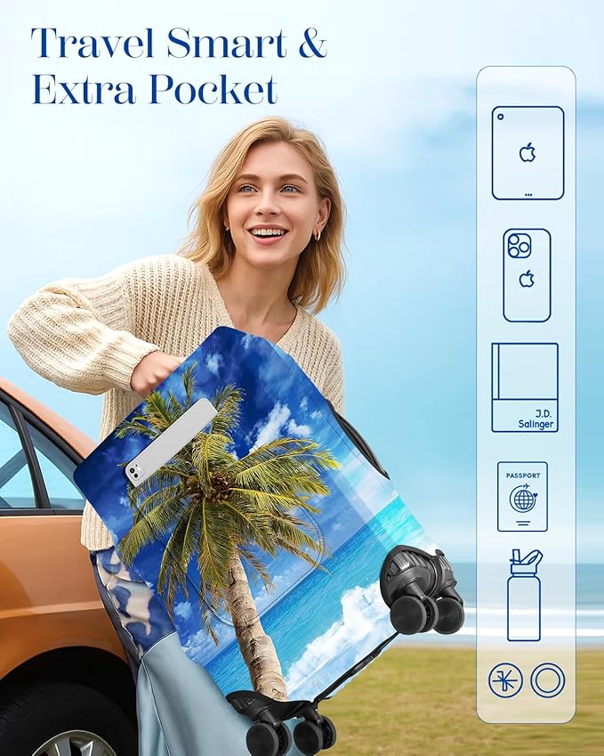 Slohif Luggage Cover for Suitcase Tsa Approved Protector - Luggage Sleeve Large Suit Case Cover Travel Stretch Baggage Case Protective Washable Fit 28-30 Inch Hawaii L