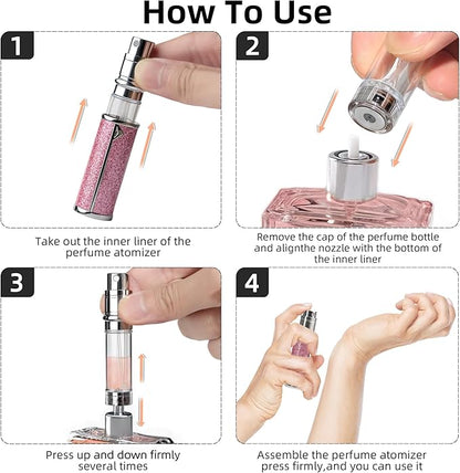 AB00GR 5ml Leather Perfume Atomiser Refillable, Bottom Fill Perfume Bottle, Portable and Leak-proof Suitable for Women and Men (AB00GR 5ml)