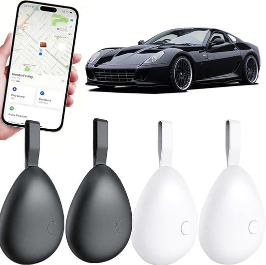 GPS Tracker for Vehicles, Mini Tracking Device for Vehicles, Car Tracker Device Hidden No Subscription Work with Find My (iOS Only), Key Finder, for Kids, Dogs, Luggage, Bag (Black and White, 4 Pack)