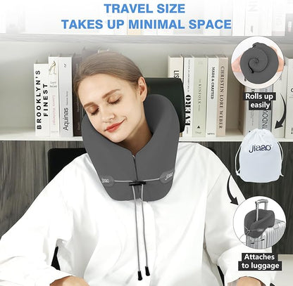 jiaao Travel Pillow, Neck Pillow Airplane, Plane Pillow Memory Foam Travel Neck Pillow with 360° Head and Neck Support, Portable Travel Essential Suitable for Airplane, Car, Train, or Bus Trip