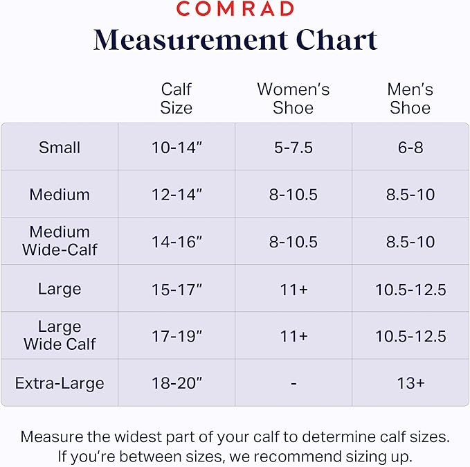 Comrad Nylon Knee High Socks - 15-20mmHg Graduated Compression Socks - Soft & Breathable Support Unisex Socks