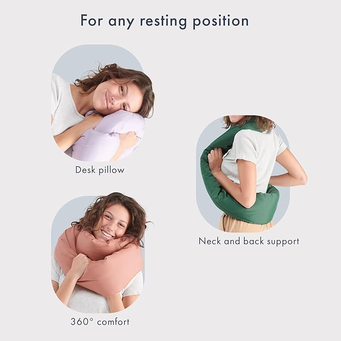 Huzi Infinity Pillow - Home Travel Soft Neck Scarf Support Sleep (Terracotta)
