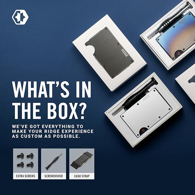 The Ridge Wallet - Slim Minimalist Compact Wallet and Card Holder| RFID Protected Front Pocket Wallets | Integrated Cash Strap | Polar White