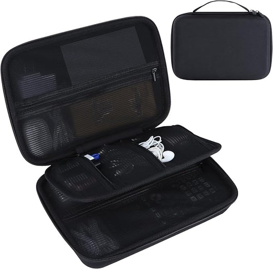 Electronic Organizer Travel Case for MacBook Power Adapter Chargers Cables Tech Organizer Hard Drive USB Flash Disk SD Card Cord Portable Electronics Accessories Bag - Large