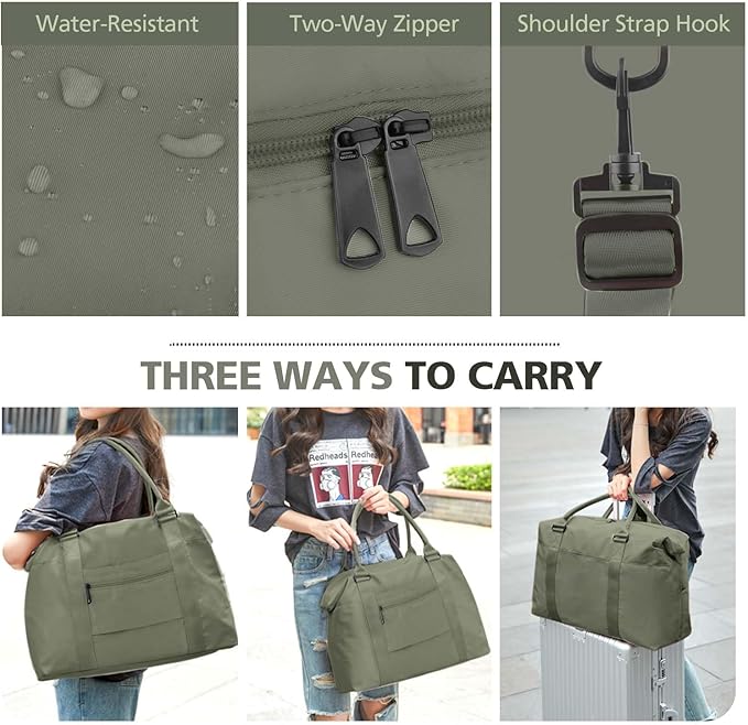 Travel Duffle Bag, Waterproof Weekender Bag Carry On Tote Bags for Women, Travel Essentials Sport Gym Bag for Men, Hospital Bag for Labor and Delivery, Overnight Bag Luggage Bag with Trolley Sleeve