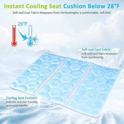 Cooling Seat Cushion, Y28°F Desk Chair Cushion Reusable Ice Mat with PCM Cooling Mat Technology, No Condensation, Foldable & Portable Chair Cushion for Office, Camping, Bed, Car