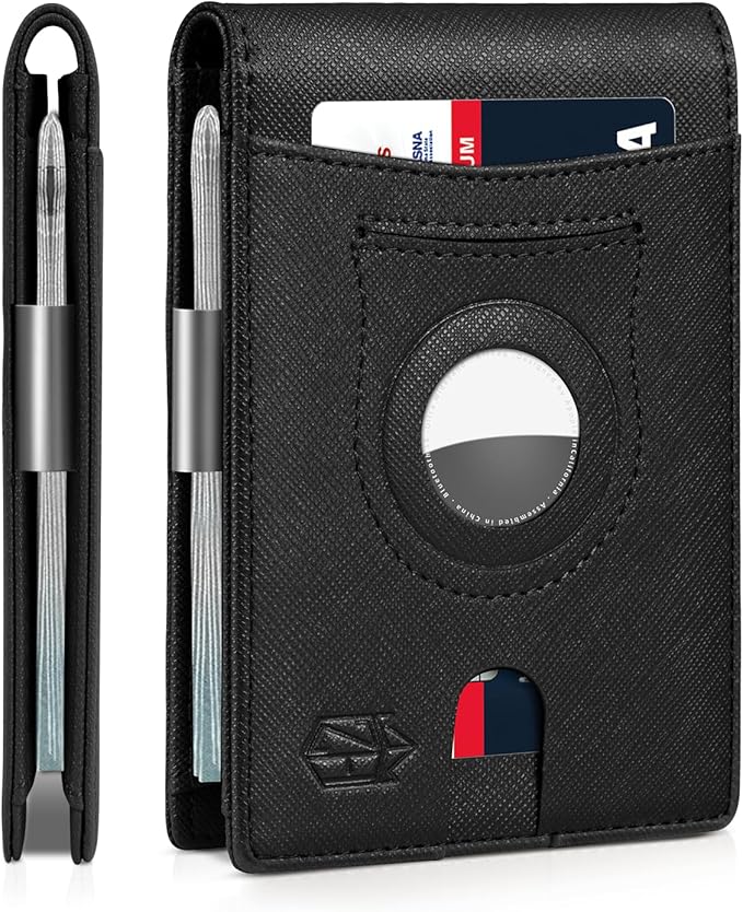 Zitahli Men's Wallets Airtag Holder Slim Rfid Leather with Gift Box