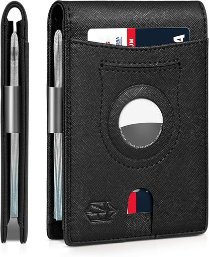 Zitahli Men's Wallets Airtag Holder Slim Rfid Leather with Gift Box