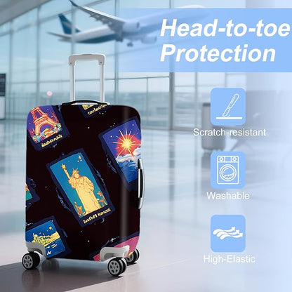 ANNA QUEEN Travel Luggage Cover Suitcase Protector Suitcase Cover Anti-Scratch,Stretchable Bag Cover Washable Durable Polyester with Elastic Hem with Zipper Closure
