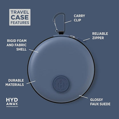 HYDAWAY Travel Case for Collapsible Bottles, Bowls & Cups - Protective Storage with Carabiner Clip - Durable, Water-Resistant, TSA-Friendly