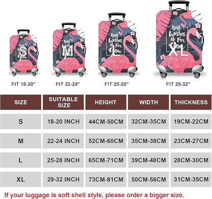 WUJIAONIAO Travel Luggage Cover Baggage Suitcase Cover Protector Skins 18-32 Inch (Vintage Flamingo, L (for 25-28 inch luggage))