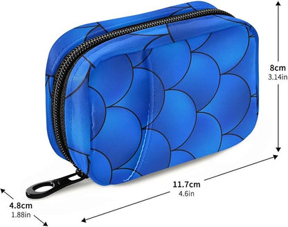 Pill Organizer Box Case Weekly Travel Pill Container Cute Pill Holder 7Day Vitamin Organizer Pill Dispenser Sorter Planner Storage Small Compact Dark Blue Mermaid Scales17
