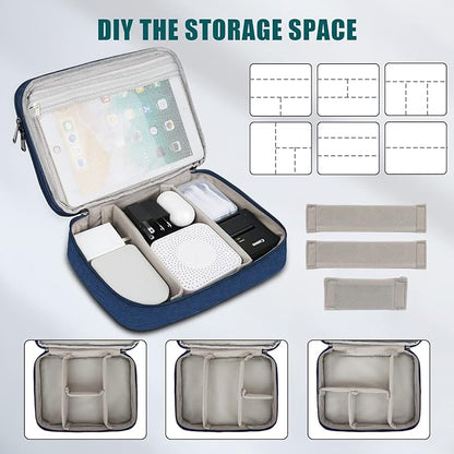 Electronic Organizer Travel Universal Cable Organizer Electronics Accessories Bag for Cable, Charger, Phone, USB, SD Card,1Pack