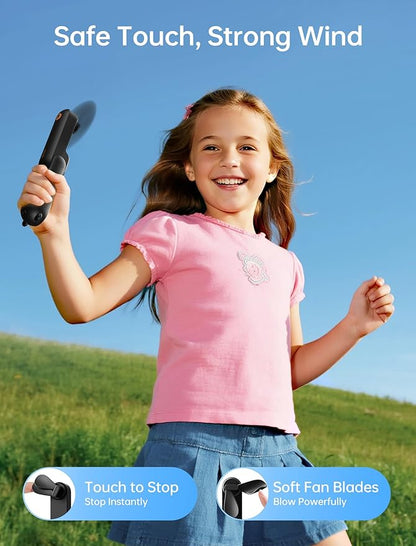 JISULIFE Handheld Fan with 4500 mAh Powerbank Max 37 Hours Runtime, Pocket Portable Battery Operated or USB Powered Folding Personal Fan, 3 Speeds, Gifts for Women Men Kids Gift for Festival-Black