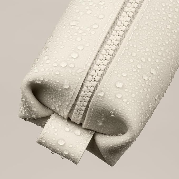 TOOLETRIES The Koby Mini Dopp Kit - Silicone Toiletry Organizer, Bathroom Travel Bag - Features Heavy-Duty Zipper, Leak Resistance, Easy to Clean - Sand