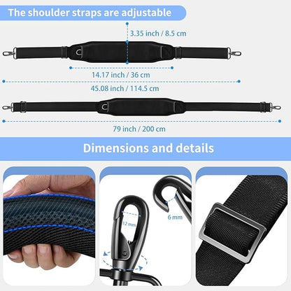 ZINMARK Shoulder Strap 79" with Cushion and Double Adjustable Buckles and Metal Hooks for Briefcase Bag, Luggage Bag and More