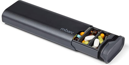 mbarc XL 7 Day Weekly Pill Organizer – Extra Large Capacity Pill Box - Premium Pillcase (XL, Steel Grey)