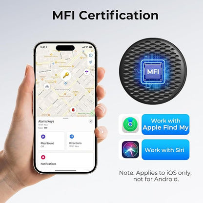 Air Tracker Tags-2 Pack, Bluetooth Tracker for Apple Find My (iOS Only), Smart Tracking Tag with 100dB Sound and Replaceable Battery, Key Finder Item Locator for Luggage Keys Wallet Backpack (Mini)