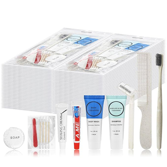 Toiletry Kits Homeless Personal Hygiene Care Package Kits Supplies In Bulk, Disposable Travel Size Essential Women Men Toiletries Set for Hotel,Charity,Camping,Travel (7.1 Inch, 40, Count)