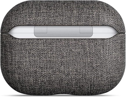LOPIE for AirPods Pro 2nd Generation Case (Not for 3rd Gen) - Canvas Style Vegan Leather - Protective Hard Shell Cover for Men/Women - Handmade for AirPods Pro 2 Case Cover - Gray
