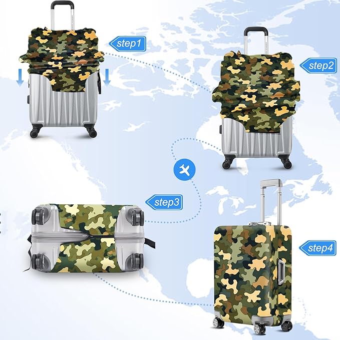 ANNA QUEEN Travel Luggage Cover Suitcase Protector Suitcase Cover Anti-Scratch,Stretchable Bag Cover Washable Durable Polyester