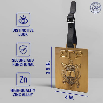 Sigma Gamma Rho Sorority Paraphernalia - SGRho - Official Vendor - Travel Luggage Tags - Set of 2 - Greek Letters and Shield