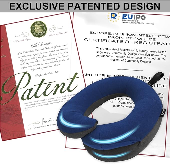 BUYUE Kids Travel Pillows for Airplane, 360° Head Support Sleeping Essentials for Boys Long Flight, Skin-Friendly Soft Neck Pillow for Traveling in Car Seat, (Small, Blue Grey, 40-90 lbs)