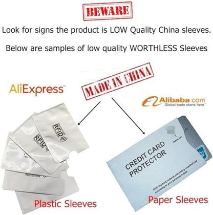 Semper Paratus Gear TYVEK Credit Card Protector Sleeves 100% MADE IN USA - Anti-theft for Travel wallet, purse. RFID Blocking 13.56 mHz Protects from identity theft (30PAK)