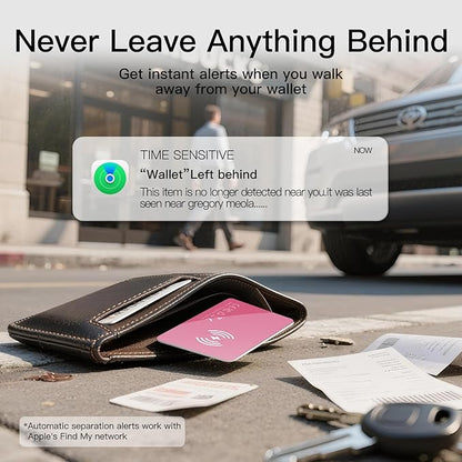 Ultra Slim Air Card Tag: 2025 MFi Certified Wallet Smart Tracker Card - Compatible with Apple Find My Wallets Finder Tracking Cards Tags, Keep Track Item Locator of Luggage, Passport, Purse, Backpack