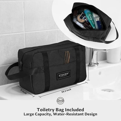 STOVER 100L U-Zip Rolling Duffel Bag with Wheels, X-Large Durable Travel Duffle + Toiletry Bag, Heavy Duty, Lay-Flat Opening, Packable w/Shoulder Straps- Use as Luggage or Backpack, Men/Women (Black)