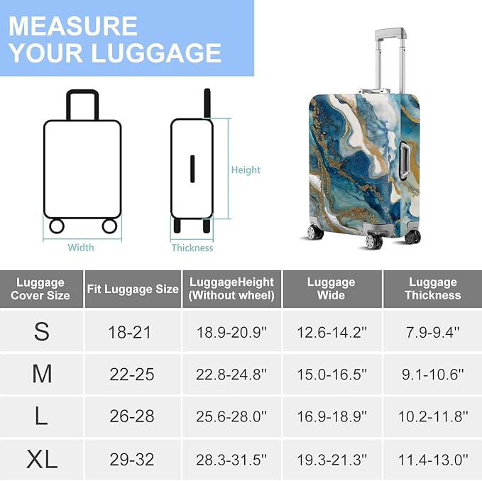 ANNA QUEEN Travel Luggage Cover Suitcase Protector Suitcase Cover Anti-Scratch,Stretchable Bag Cover Washable Durable Polyester