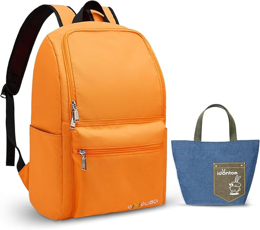 OMOUBOI Casual Daypacks Superbreak Backpack 14 inch Laptop Backpack for Women & Men Fits Tourism Business (Orange)