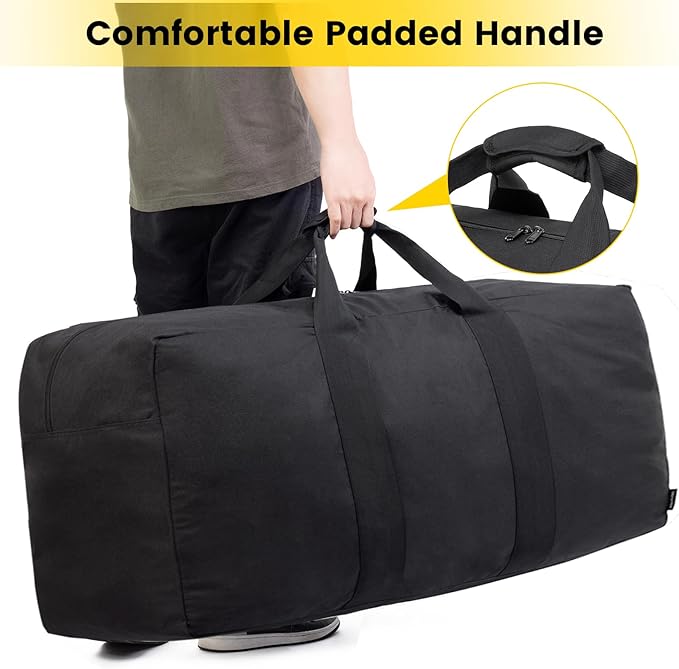 Vorspack Extra Large Duffle Bag for Travel - 250L Duffel Bag for Men Gear Bag for Storage Foldable Weekender Bag for Overnight Camping - Black