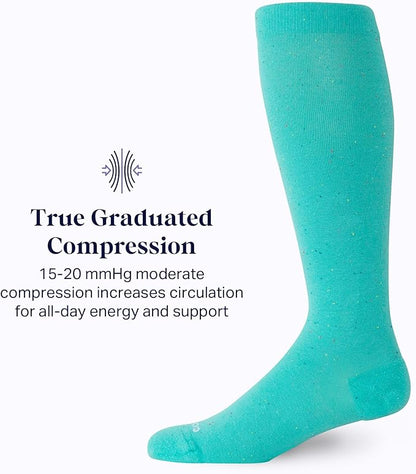 Comrad Recycled Cotton Knee High Socks - 15-20mmHg Graduated Compression Socks - Soft & Breathable Support Socks, Unisex