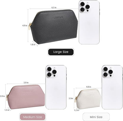 ROWNYEON BEGINMAGIC Small Makeup Bag for Purse, Mini Portable Cosmetic Bags for Women, PU Leather Coin Purse Lipstick Cosmetic Accessories Organizer, Travel Makeup Pouch Zipper Pouch for Men Women