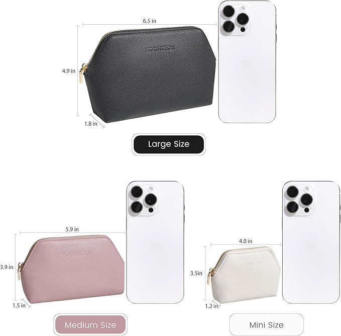 ROWNYEON BEGINMAGIC Small Makeup Bag for Purse, Mini Portable Cosmetic Bags for Women, PU Leather Coin Purse Lipstick Cosmetic Accessories Organizer, Travel Makeup Pouch Zipper Pouch for Men Women