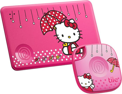 Tile by Life360 Starter Pack - Bluetooth Trackers and Item Finders for Keys, Wallets & More. Both iOS and Android Compatible. Phone Finder. 2-Pack, Mate/Slim (Tile x Hello Kitty: Rainy Day Adventures)