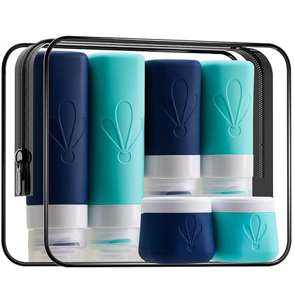 INSFIT Silicone Travel Bottles Set, 6 Pack Travel Size Toiletries, Leakproof Travel Bottles for Toiletries, Travel Accessories for Women, Airplane Travel Essentials, Travel Containers for Toiletries